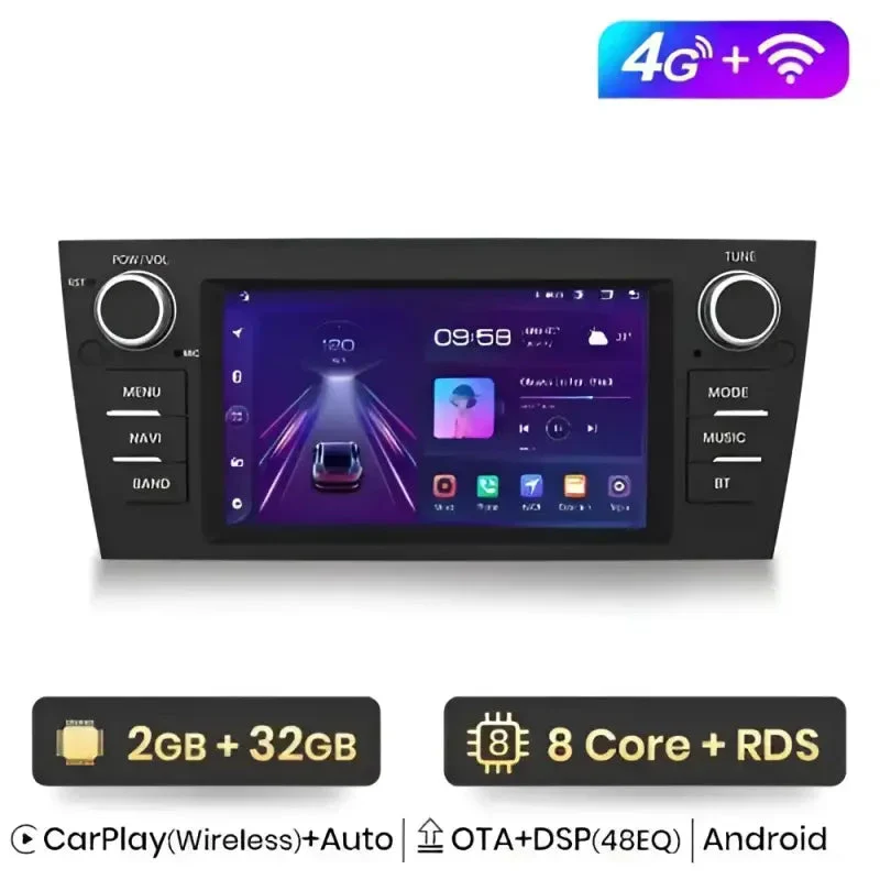 Radio Android do BMW Serii 3 E90 E91 E92 E93 CarPlay Android Auto 4G WiFi GPS DSP