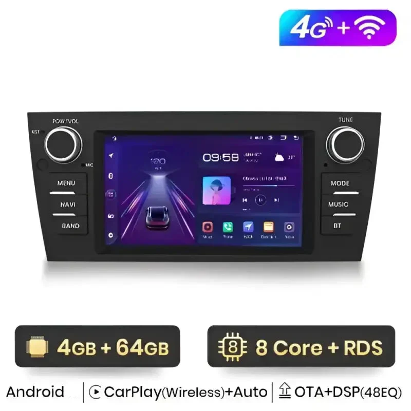 Radio Android do BMW Serii 3 E90 E91 E92 E93 CarPlay Android Auto 4G WiFi GPS DSP