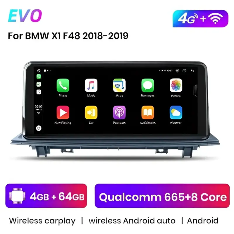 Radio Android do BMW X1 F48 CarPlay Android Auto 4G WiFi GPS DSP