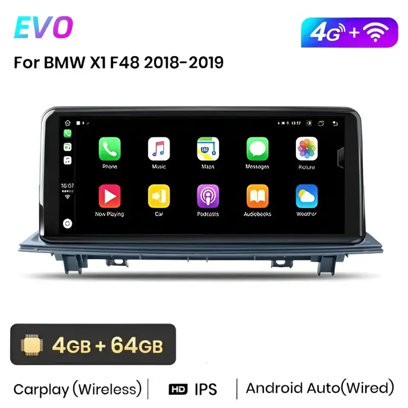 Radio Android do BMW X1 F48 CarPlay Android Auto 4G WiFi GPS DSP