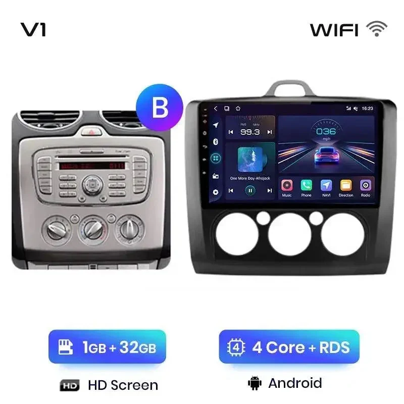 Radio Android do Ford Focus II MK2 (2004-2011) CarPlay Android Auto 4G WiFi GPS DSP