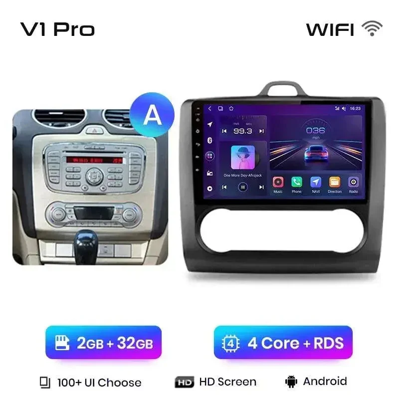 Radio Android do Ford Focus II MK2 (2004-2011) CarPlay Android Auto 4G WiFi GPS DSP