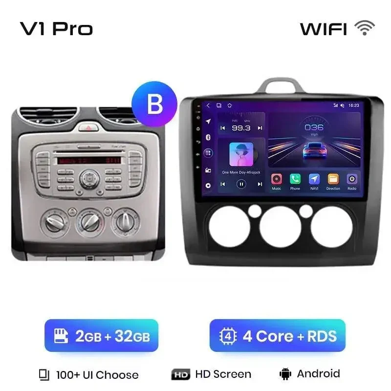 Radio Android do Ford Focus II MK2 (2004-2011) CarPlay Android Auto 4G WiFi GPS DSP