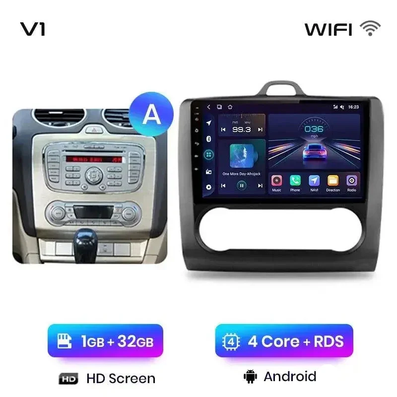 Radio Android do Ford Focus II MK2 (2004-2011) CarPlay Android Auto 4G WiFi GPS DSP