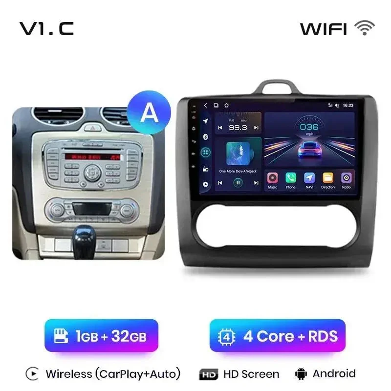 Radio Android do Ford Focus II MK2 (2004-2011) CarPlay Android Auto 4G WiFi GPS DSP