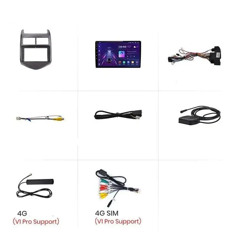 Radio Android do Chevrolet Aveo II (2011-2013) CarPlay Android Auto 4G WiFi GPS DSP