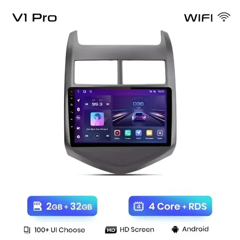 Radio Android do Chevrolet Aveo II (2011-2013) CarPlay Android Auto 4G WiFi GPS DSP