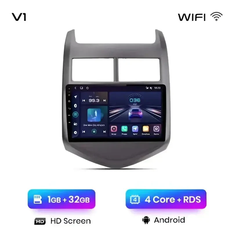 Radio Android do Chevrolet Aveo II (2011-2013) CarPlay Android Auto 4G WiFi GPS DSP