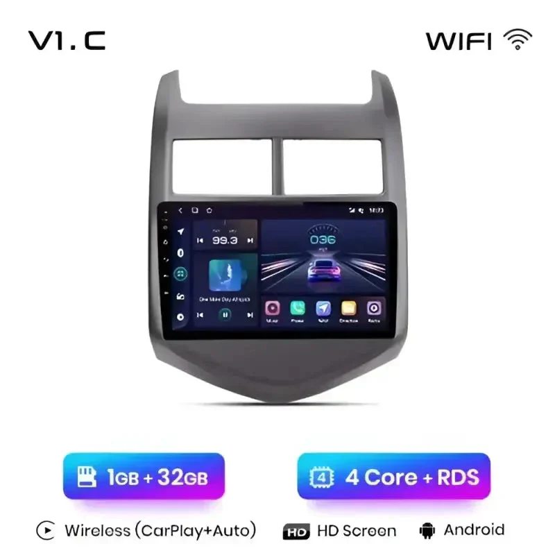 Radio Android do Chevrolet Aveo II (2011-2013) CarPlay Android Auto 4G WiFi GPS DSP