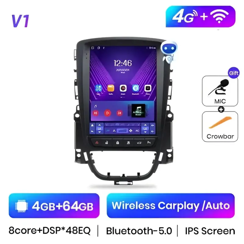 Radio Android do Opel Astra J (2009-2013) CarPlay Android Auto 4G WiFi GPS DSP
