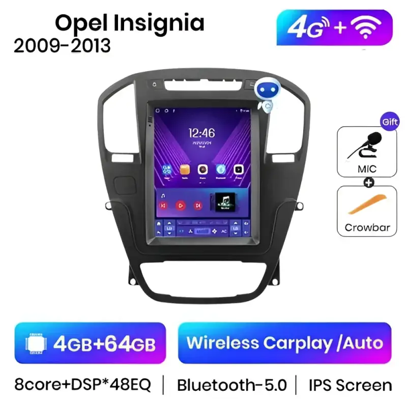 Radio Android do Opel Insignia (2009-2013) CarPlay Android Auto 4G WiFi GPS DSP