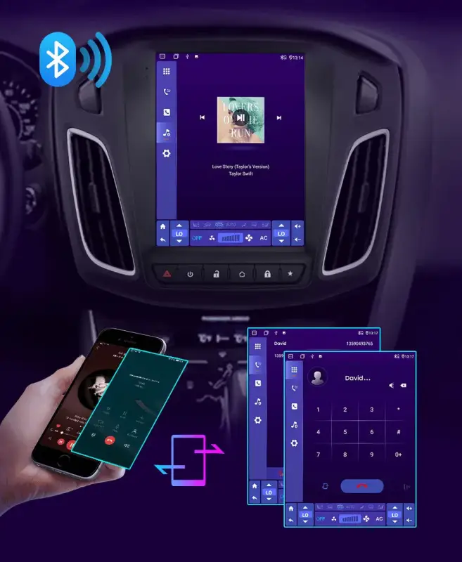 Radio Android do Ford Focus MK3 (2012-2017) CarPlay Android Auto 4G WiFi GPS DSP