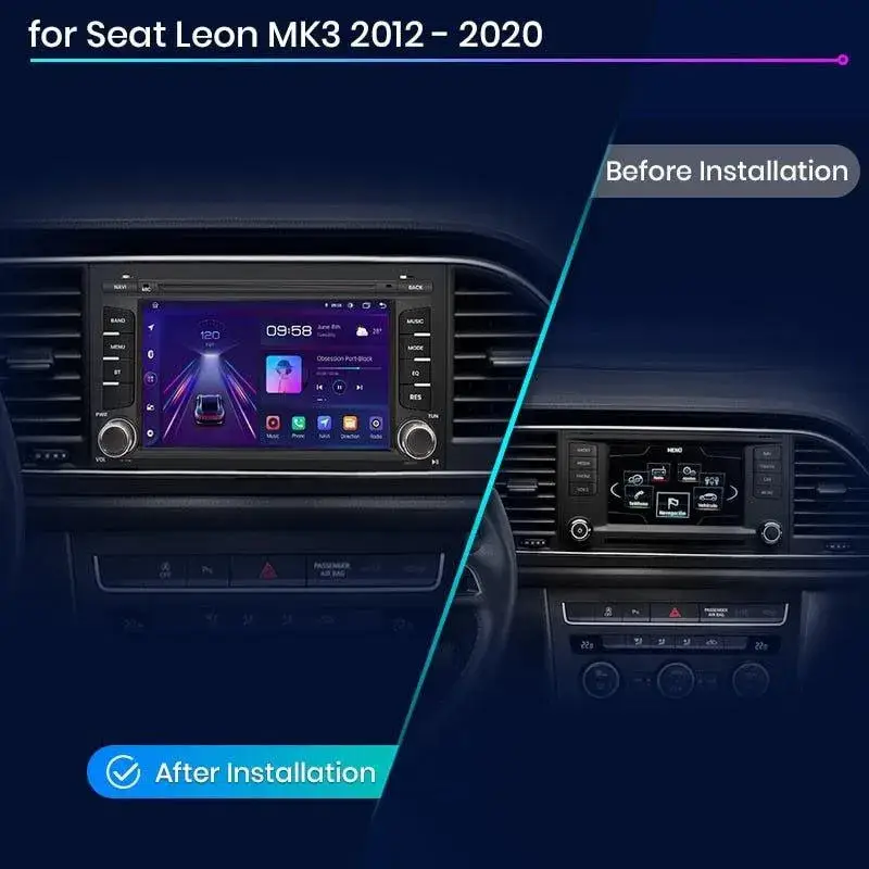 Radio Android do Seat Leon MK3 Ibiza 2016 (2012-2018) CarPlay Android Auto 4G WiFi GPS DSP
