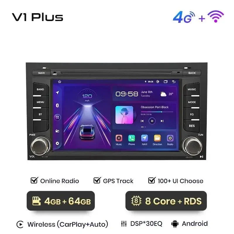 Radio Android do Seat Leon MK3 Ibiza 2016 (2012-2018) CarPlay Android Auto 4G WiFi GPS DSP