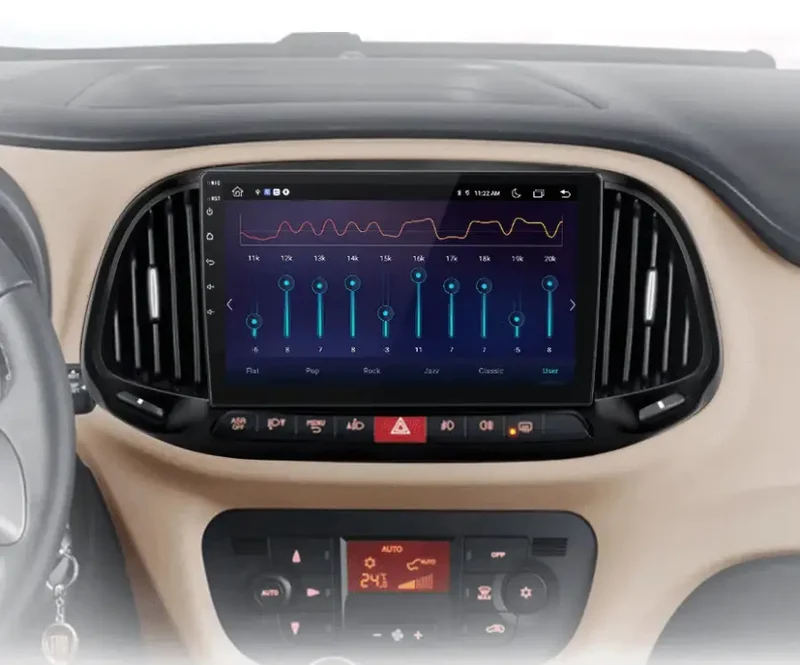 Radio Android do Fiat Doblo (2015-2019) CarPlay Android Auto 4G WiFi GPS DSP