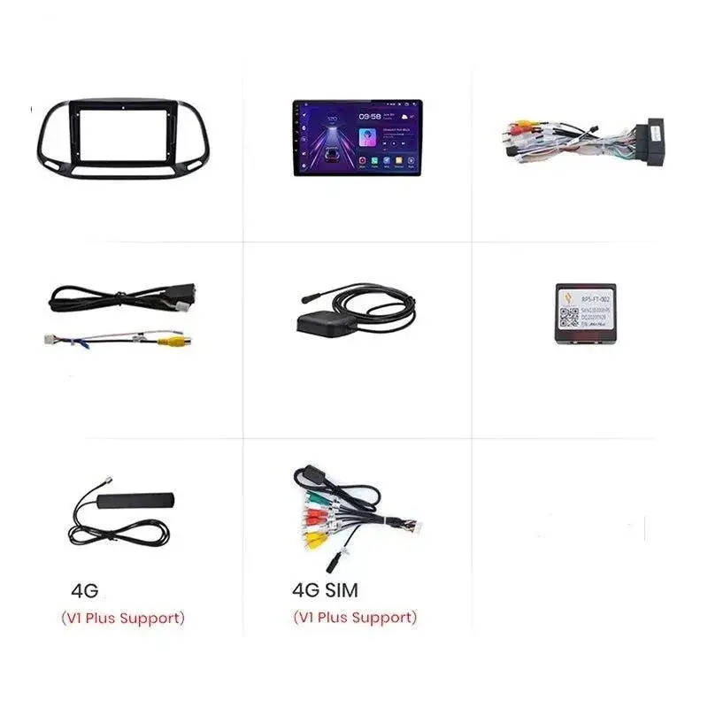 Radio Android do Fiat Doblo (2015-2019) CarPlay Android Auto 4G WiFi GPS DSP
