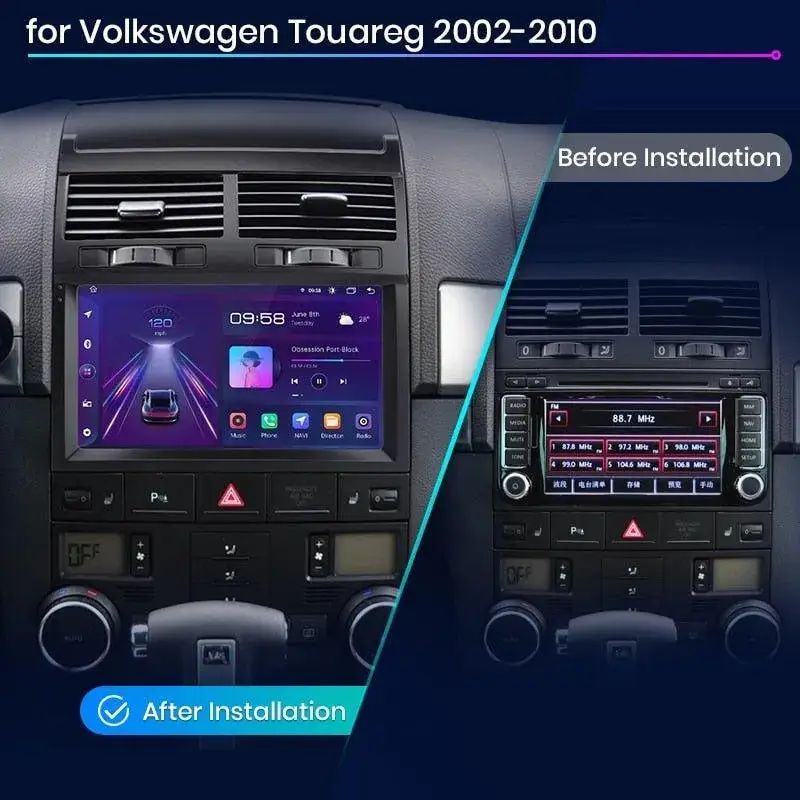 Radio Android do Volkswagen VW Touareg (2002-2010) CarPlay Android Auto 4G WiFi GPS DSP