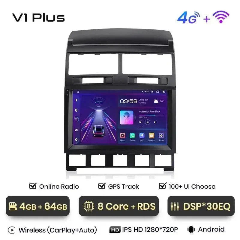 Radio Android do Volkswagen VW Touareg (2002-2010) CarPlay Android Auto 4G WiFi GPS DSP