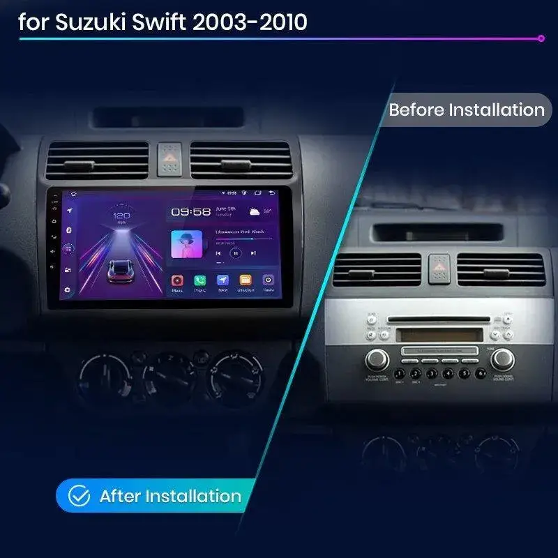 Radio Android do Suzuki Swift (2003-2010) CarPlay Android Auto 4G WiFi GPS DSP