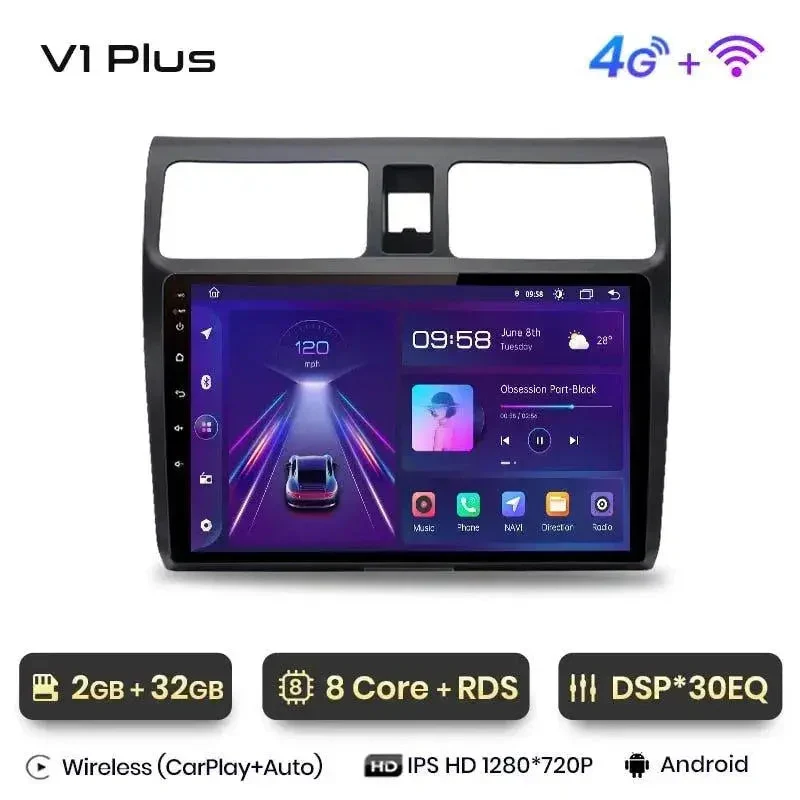 Radio Android do Suzuki Swift (2003-2010) CarPlay Android Auto 4G WiFi GPS DSP