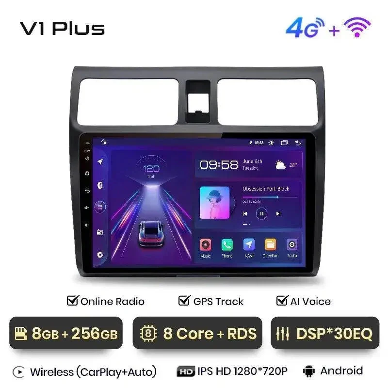 Radio Android do Suzuki Swift (2003-2010) CarPlay Android Auto 4G WiFi GPS DSP