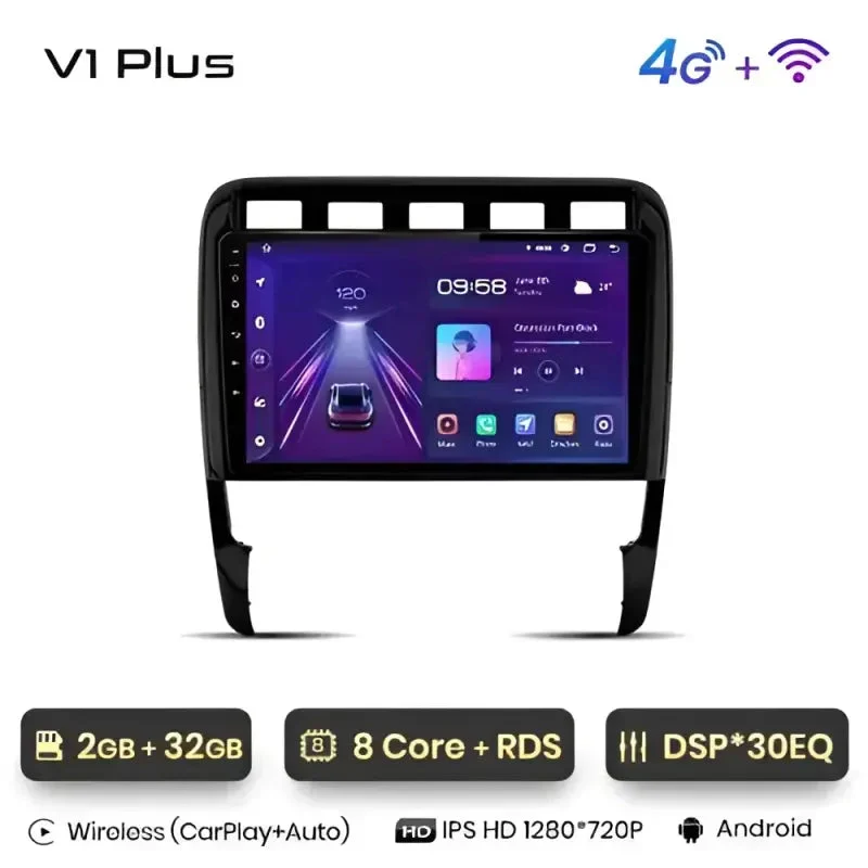 Radio Android do Porsche Cayenne (2002-2010) CarPlay Android Auto 4G WiFi GPS DSP