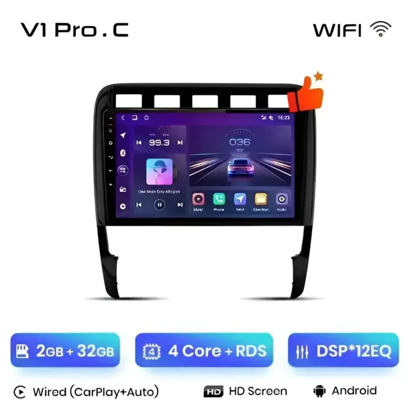 Radio Android do Porsche Cayenne (2002-2010) CarPlay Android Auto 4G WiFi GPS DSP