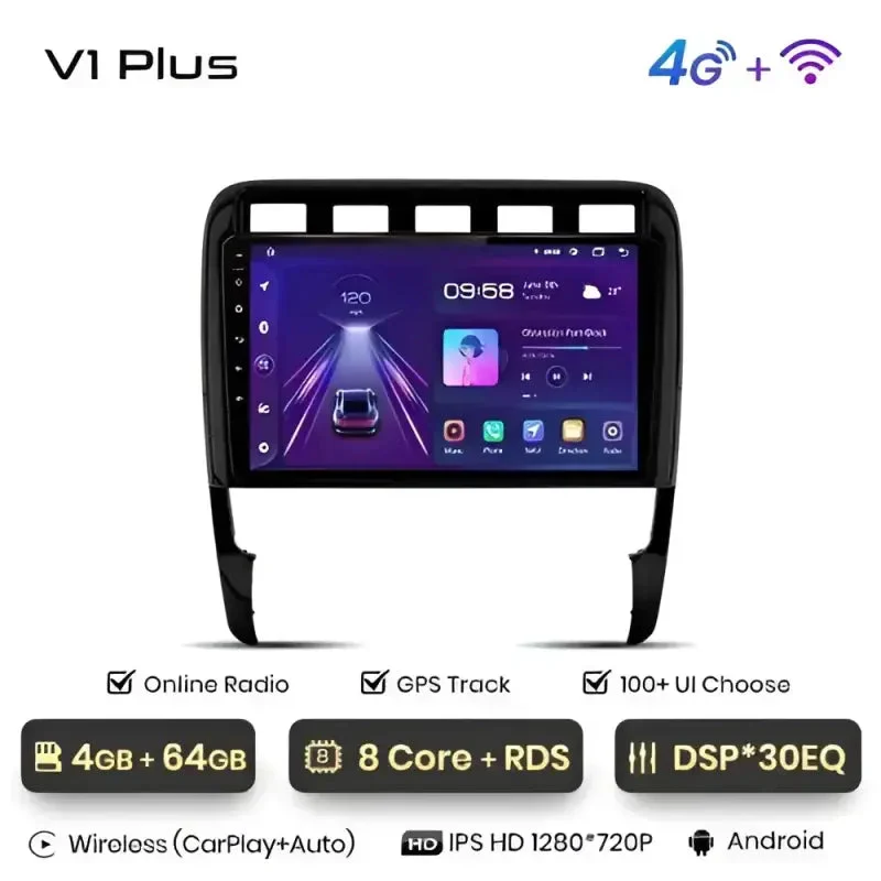 Radio Android do Porsche Cayenne (2002-2010) CarPlay Android Auto 4G WiFi GPS DSP