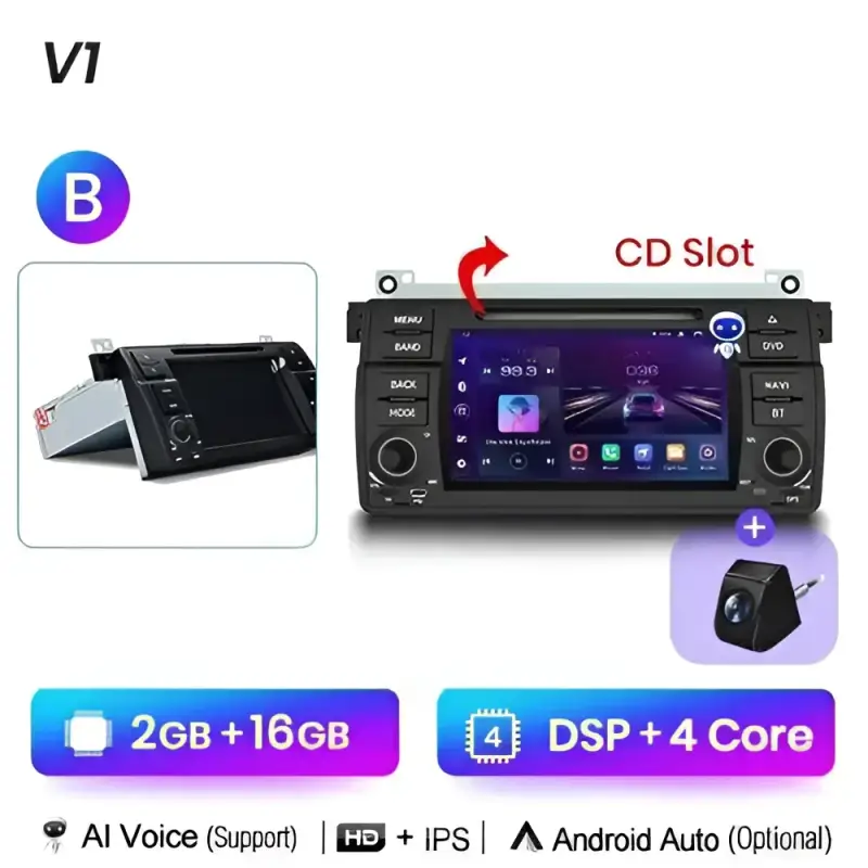 Radio Android do BMW Serii 3 E46 CarPlay Android Auto 4G WiFi GPS DSP