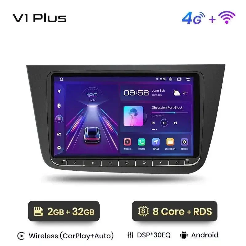 Radio Android do Seat Altea XL Toledo 2004-2009 (2004-2015) CarPlay Android Auto 4G WiFi GPS DSP