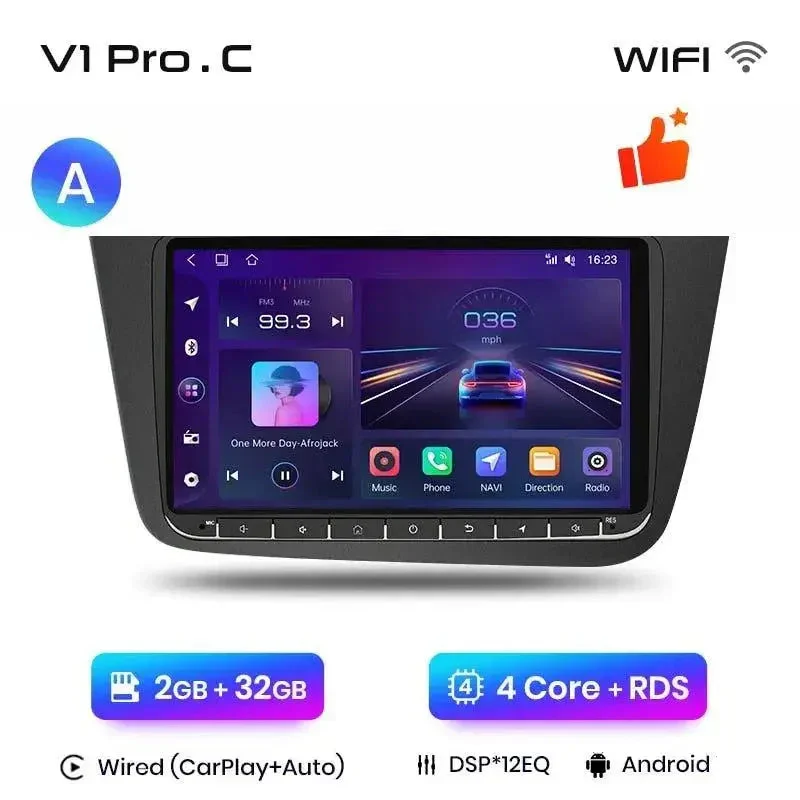 Radio Android do Seat Altea XL Toledo 2004-2009 (2004-2015) CarPlay Android Auto 4G WiFi GPS DSP