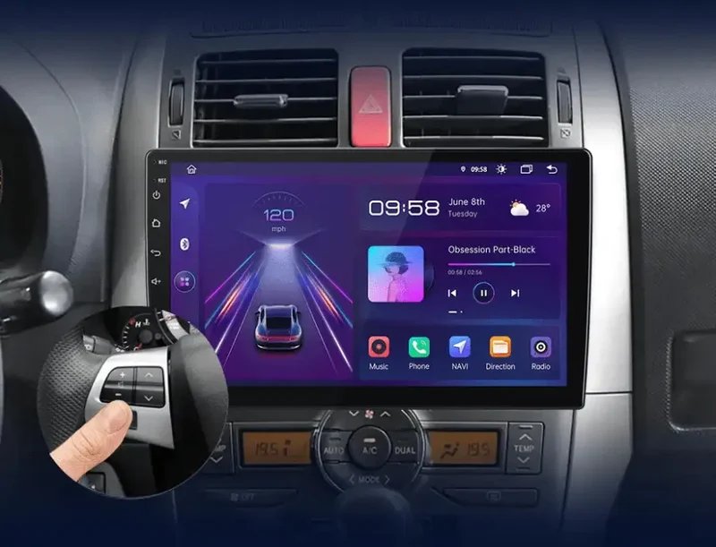 Radio Android do Toyota Auris E150 (2006-2012) CarPlay Android Auto 4G WiFi GPS DSP