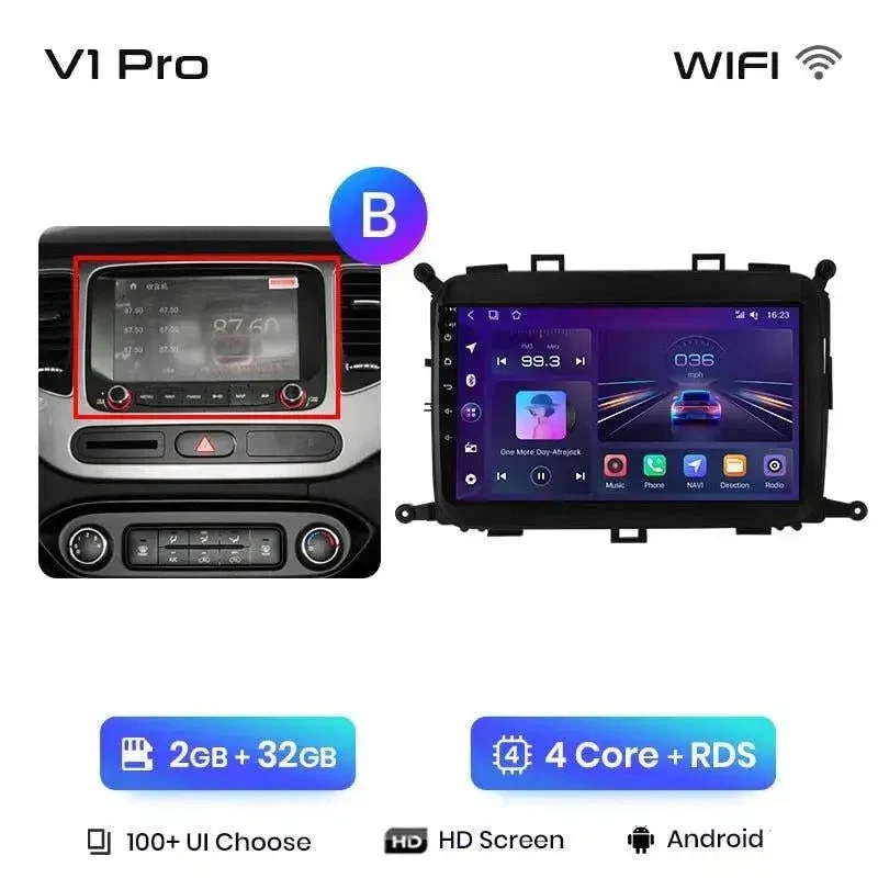 Radio Android do KIA Carens (2013-2018) CarPlay Android Auto 4G WiFi GPS DSP