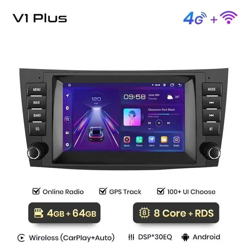Radio Android do Mercedes-Benz E-Klasa W211 CLS W219 Multimedialne CarPlay Android Auto 4G WiFi GPS DSP