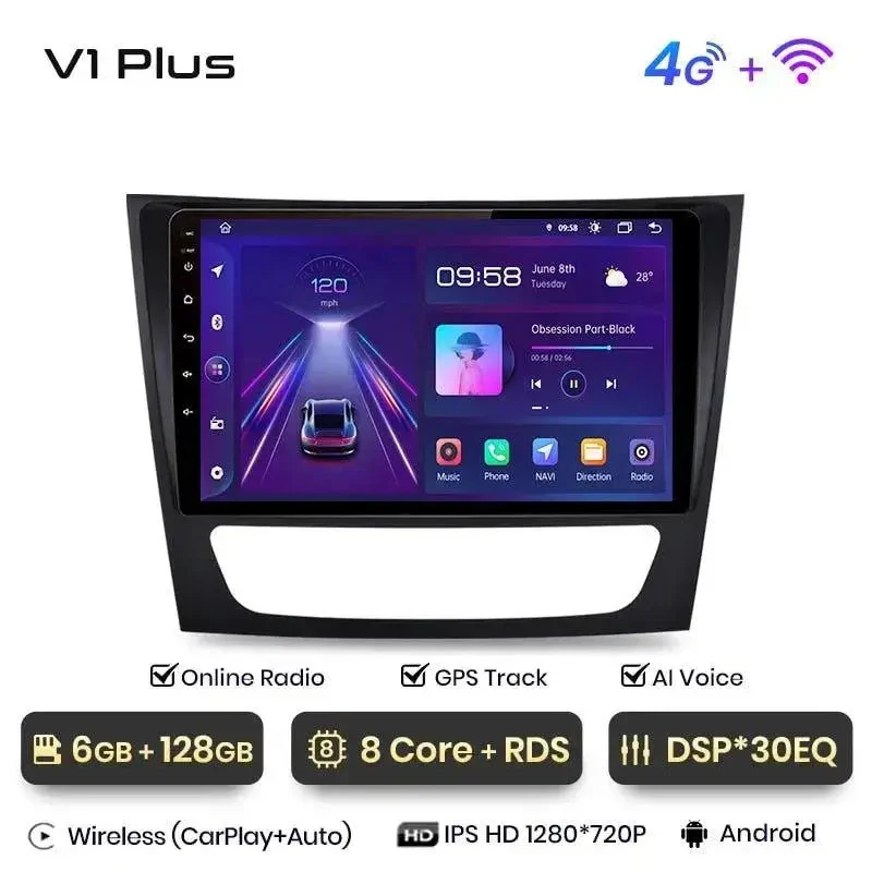 Radio Android do Mercedes-Benz E-Klasa W211 E300 (2002-2010) CarPlay Android Auto 4G WiFi GPS DSP