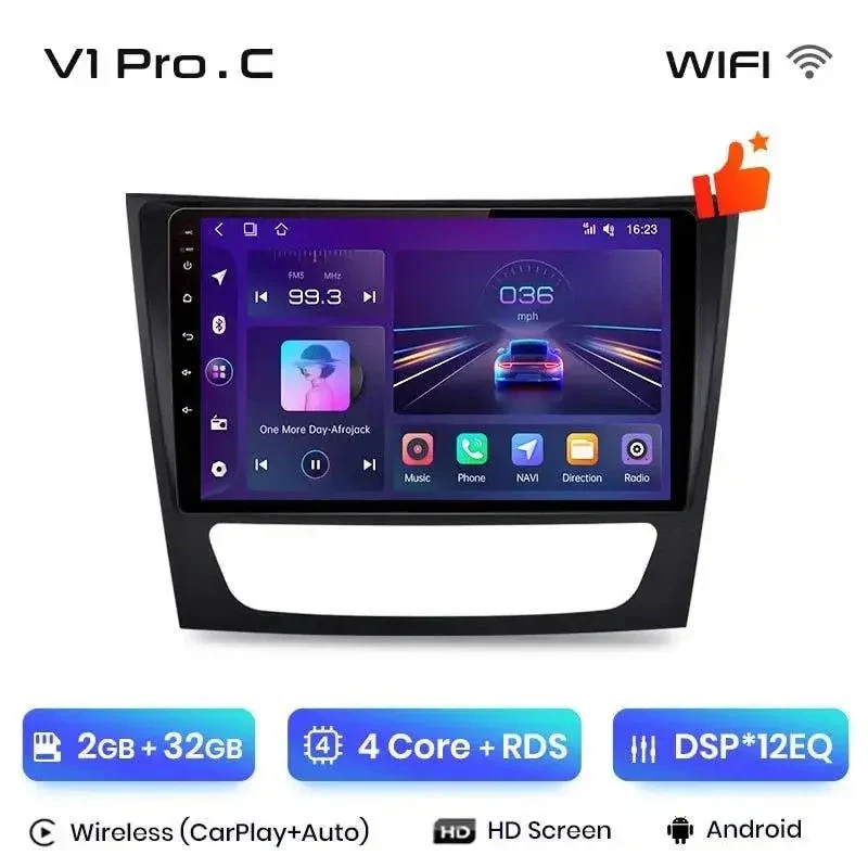 Radio Android do Mercedes-Benz E-Klasa W211 E300 (2002-2010) CarPlay Android Auto 4G WiFi GPS DSP