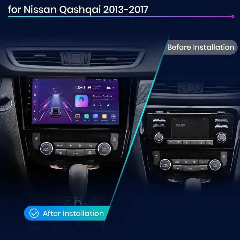 Radio Android do Nissan Qashqai J11 X-Trail T32 (2014-2017) CarPlay Android Auto 4G WiFi GPS DSP