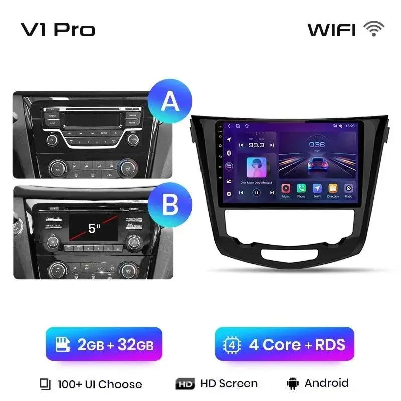 Radio Android do Nissan Qashqai J11 X-Trail T32 (2014-2017) CarPlay Android Auto 4G WiFi GPS DSP