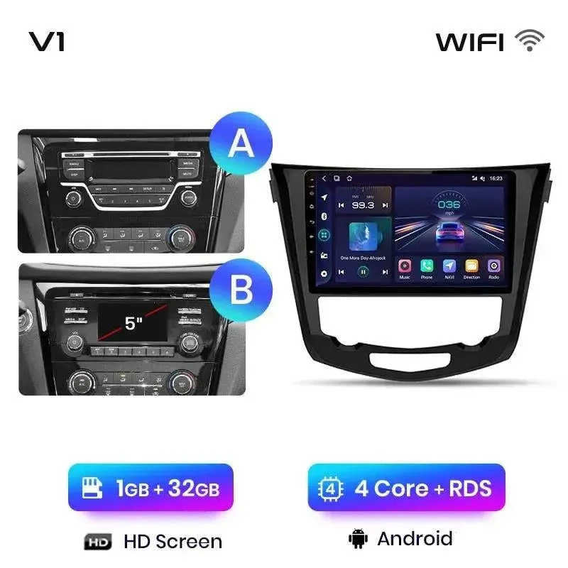 Radio Android do Nissan Qashqai J11 X-Trail T32 (2014-2017) CarPlay Android Auto 4G WiFi GPS DSP