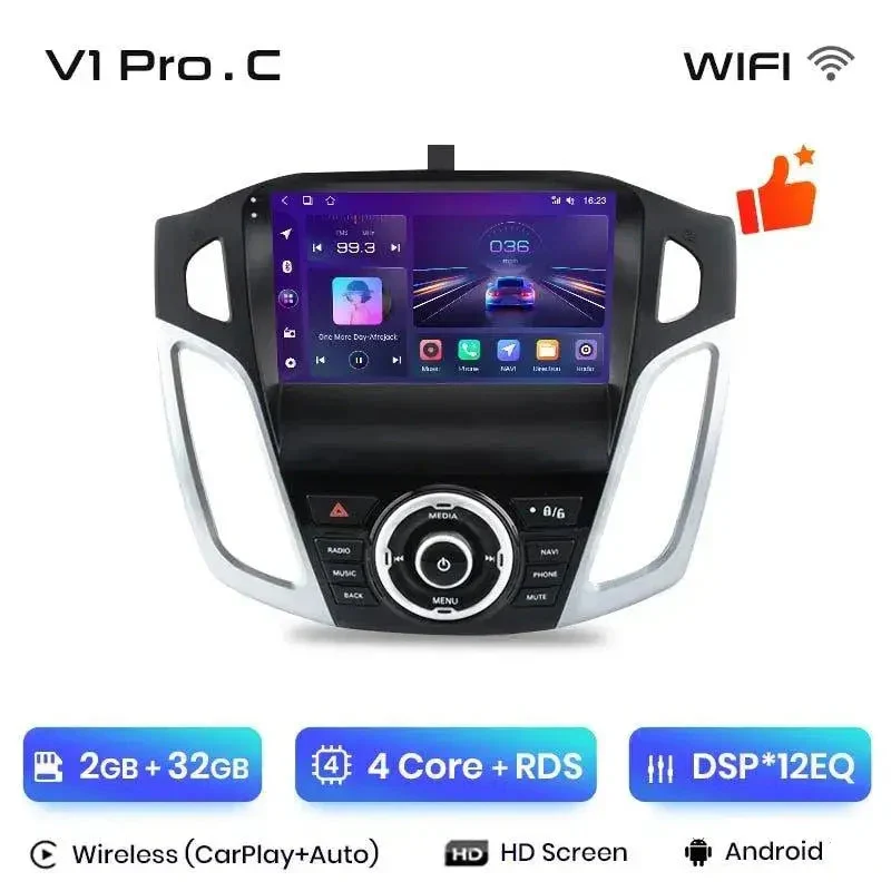 Radio Android do Ford Focus III MK3 (2011-2019) CarPlay Android Auto 4G WiFi GPS DSP