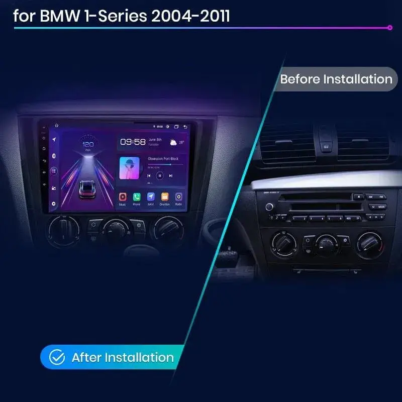 Radio Android do BMW Serii 1 E88 E82 E81 E87 (2004-2011) CarPlay Android Auto 4G WiFi GPS DSP
