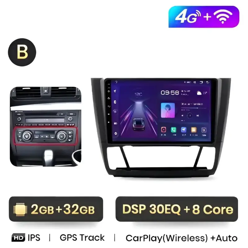Radio Android do BMW Serii 1 E88 E82 E81 E87 (2004-2011) CarPlay Android Auto 4G WiFi GPS DSP