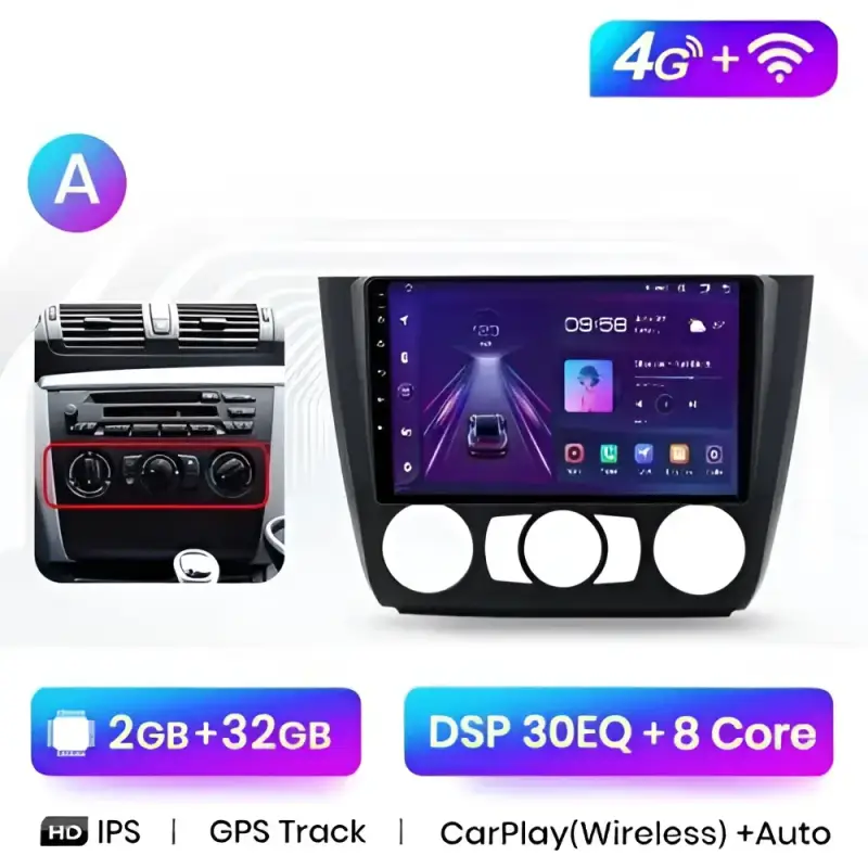Radio Android do BMW Serii 1 E88 E82 E81 E87 (2004-2011) CarPlay Android Auto 4G WiFi GPS DSP