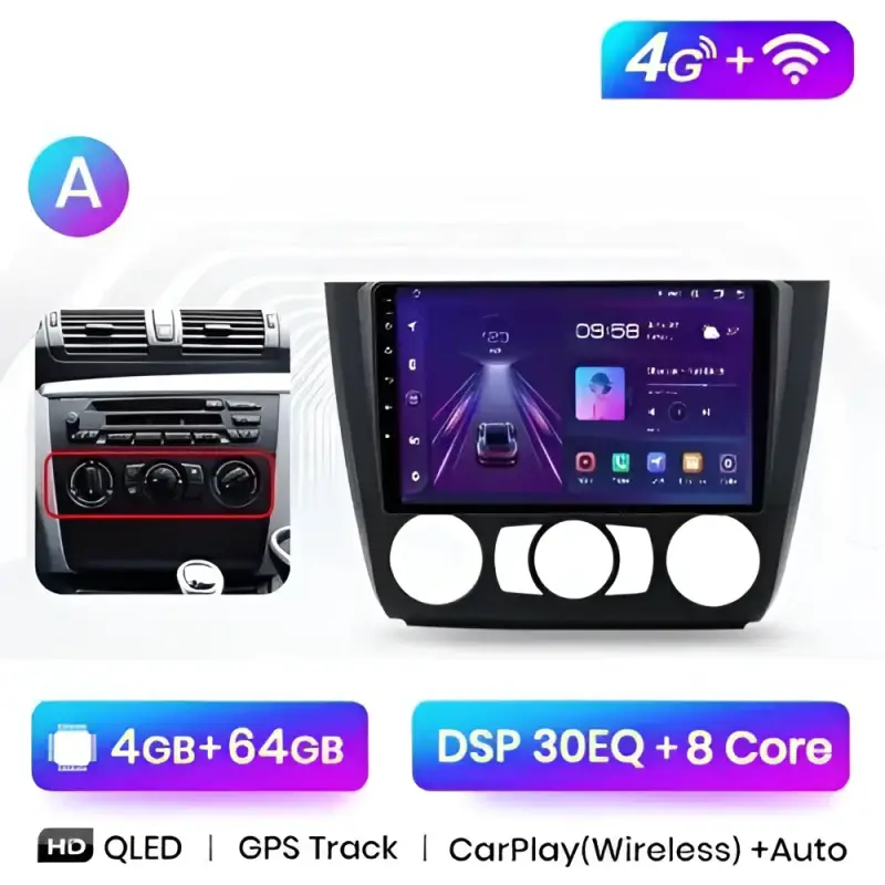 Radio Android do BMW Serii 1 E88 E82 E81 E87 (2004-2011) CarPlay Android Auto 4G WiFi GPS DSP