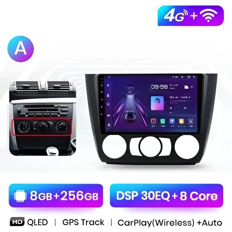 Radio Android do BMW Serii 1 E88 E82 E81 E87 (2004-2011) CarPlay Android Auto 4G WiFi GPS DSP