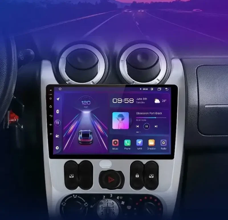 Radio Android do Renault Logan I Sandero Dacia Duster (2009-2015) CarPlay Android Auto 4G WiFi GPS DSP