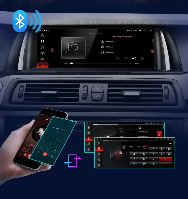 Radio Android do BMW Serii 5 F10 F11 (2011-2017) CarPlay Android Auto 4G WiFi GPS DSP