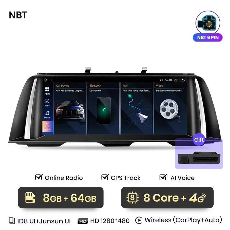 Radio Android do BMW Serii 5 F10 F11 (2011-2017) CarPlay Android Auto 4G WiFi GPS DSP