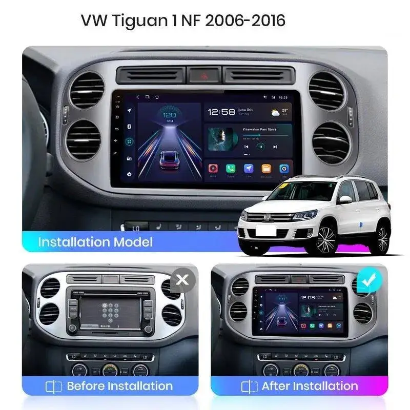 Radio Android do Volkswagen VW Tiguan (2006-2016) CarPlay Android Auto 4G WiFi GPS DSP
