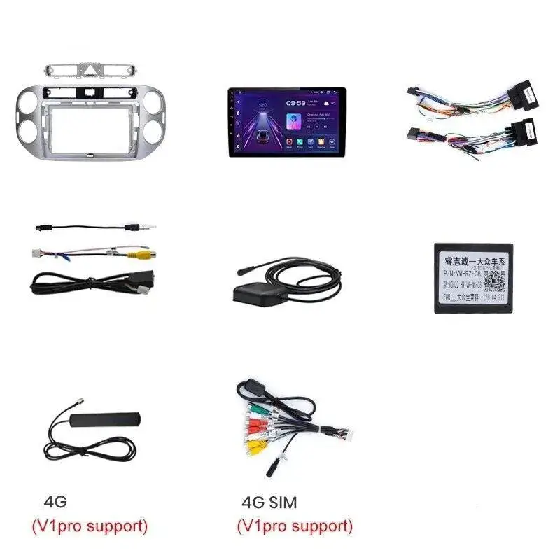 Radio Android do Volkswagen VW Tiguan (2006-2016) CarPlay Android Auto 4G WiFi GPS DSP